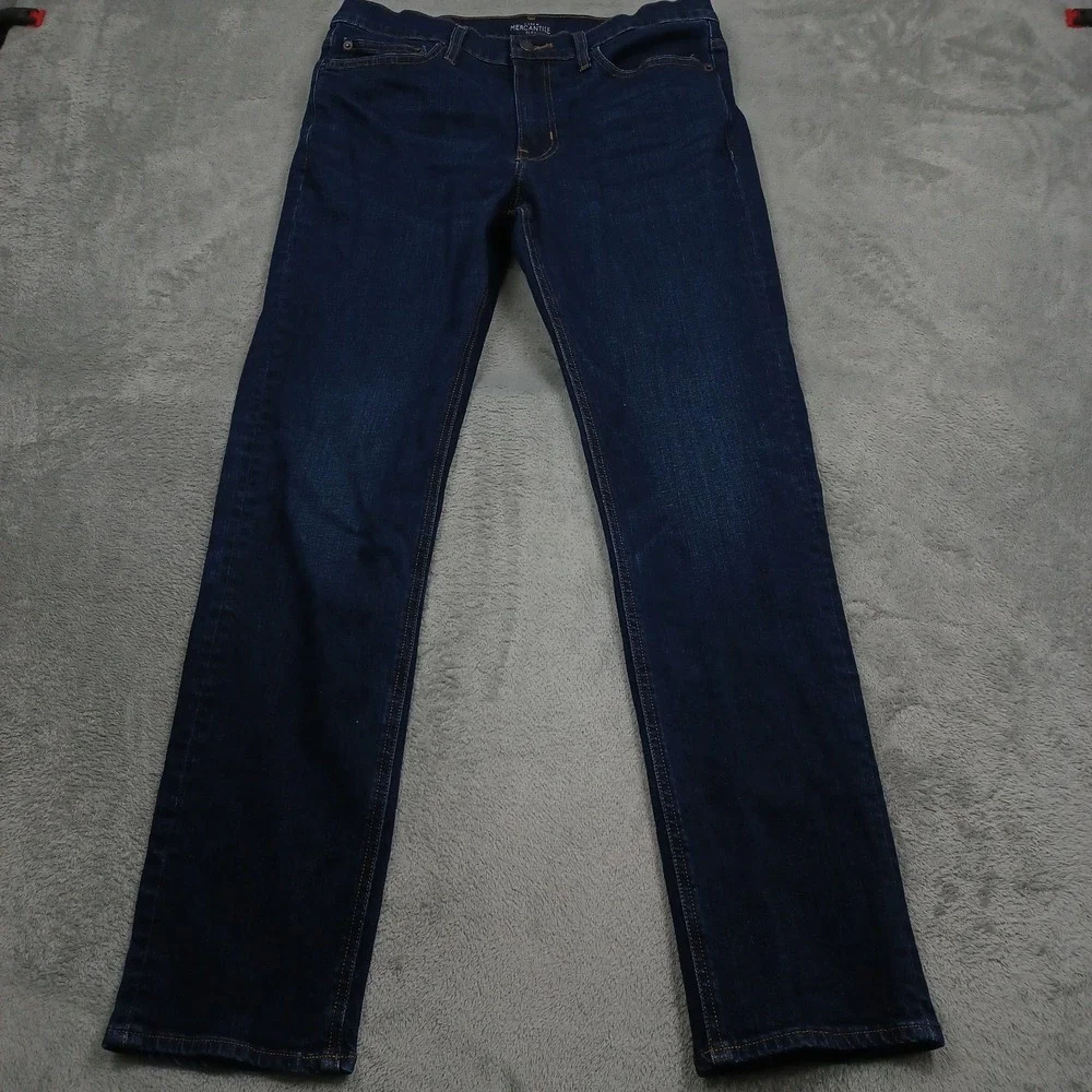 J Crew Pants Mens 33x32 Blue Denim Straight Preppy Casual Pockets